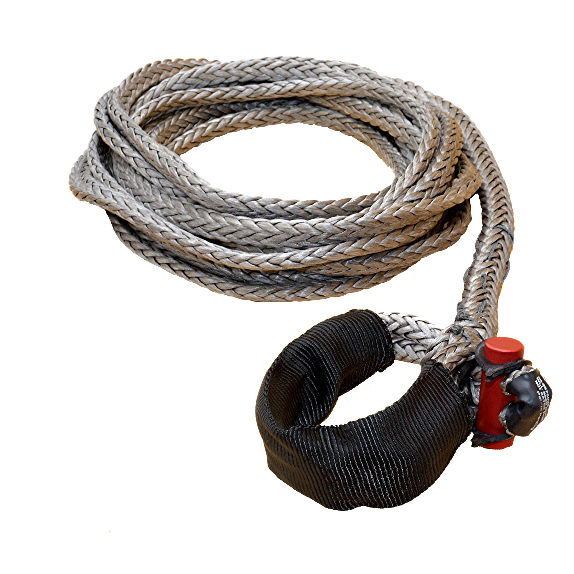 LockJaw, Synthetic Winch Rope Line Ext. w/Shackle, Max. Capacity 19800 lb, Length 25 ft, Diameter 3/8 in, Model# 21-0375025
